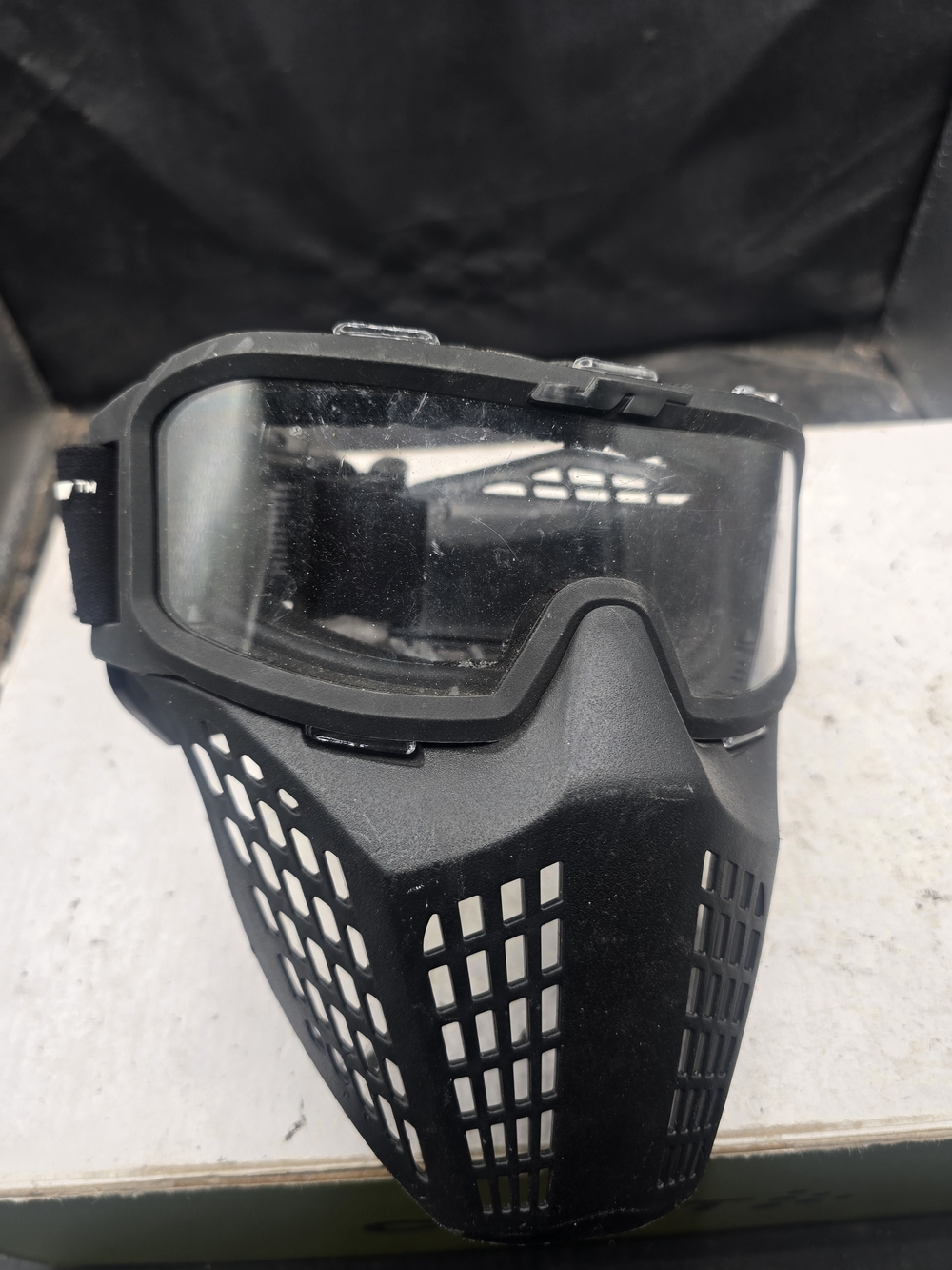 Black Tactical Protective Goggles with Ventilated Face Shield